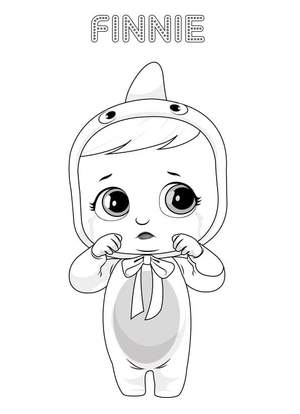 Página para Colorir Finnie, o Bebê Chorão