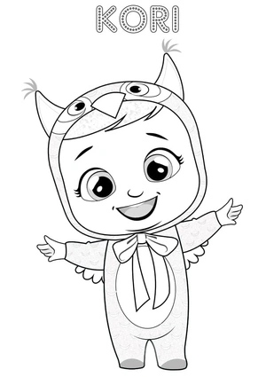 Página para Colorir Kori de Cry Babies