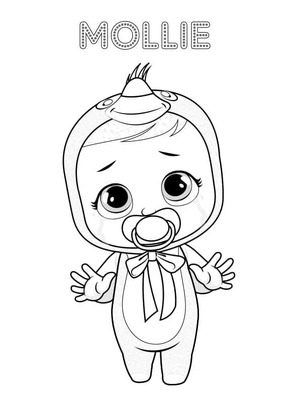 Página para Colorir Mollie, a Bebê Chorona