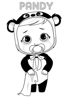 Página para Colorir Pandy, o Bebê Chorão