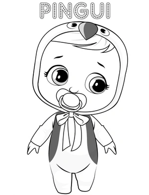 Página para Colorir Pingui Cry Babies