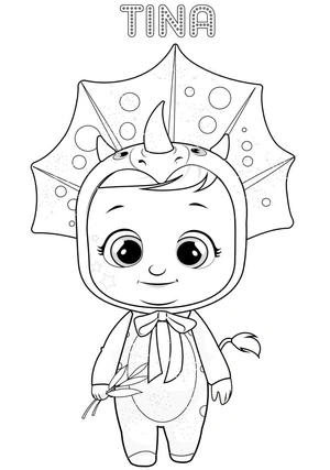 Página para Colorir Tina, a Bebê Chorona