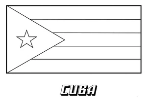 Página para Colorir Bandeira de Cuba - Evite Usar o Termo Bandeira Cubana