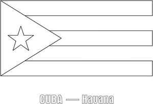 Página para Colorir Página para Colorir Bandeira de Cuba