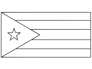 Página para Colorir Bandeira de Cuba
