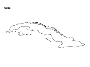 Página para Colorir Página para Colorir do Mapa de Cuba para Imprimir