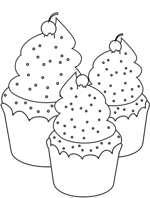 Página para Colorir Página para Colorir Cupcakes para Imprimir