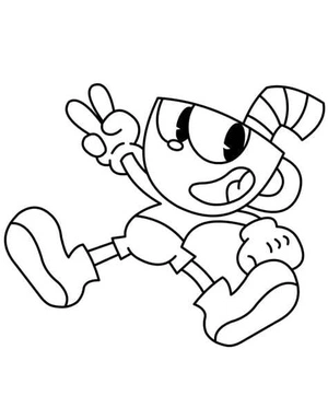 Página para Colorir Charmoso Cuphead