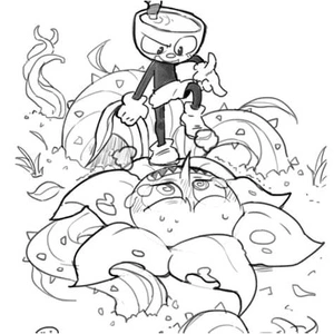 Página para Colorir Colorido Cuphead