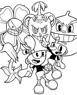 Página para Colorir Página para Colorir Cuphead