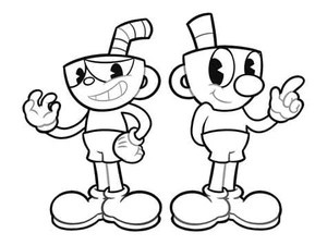 Página para Colorir Página para Colorir do Cuphead para Imprimir