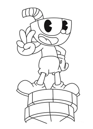 Página de Colorir Alegre do Cuphead