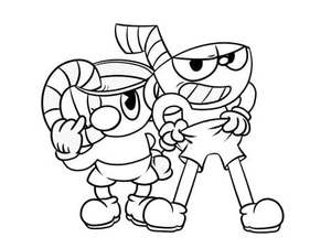 Página para Colorir Cuphead Fofo