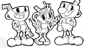 Página para Colorir JPG Cuphead
