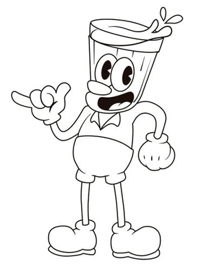 Página para Colorir Contorno do Cuphead para Colorir