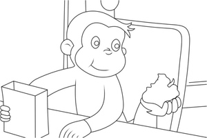 Curioso George Aproveitando um Lanchinho