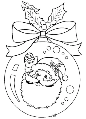 Página para Colorir Enfeite de Natal Adorável