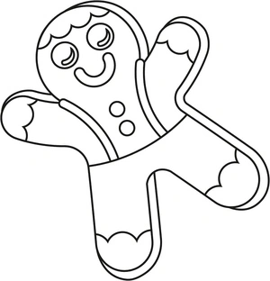 Página para Colorir Gingerbread Man Fofo de Feriado
