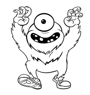 Página para Colorir Página de Colorir de Monstro Adorável para Crianças