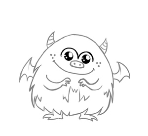 Página de Colorir Monstro Adorável
