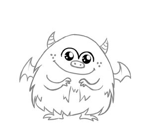 Página para Colorir Página de Colorir Monstro Adorável