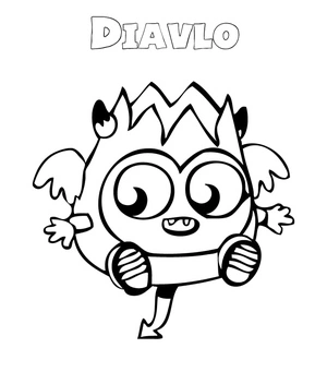 Página para Colorir Monstro Adorável Diavlo