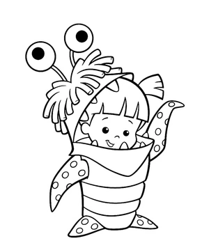 Página para Colorir Fantasia de Monstro Adorável