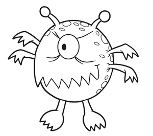 Página para Colorir Imagem HD de um Monstro Fofo