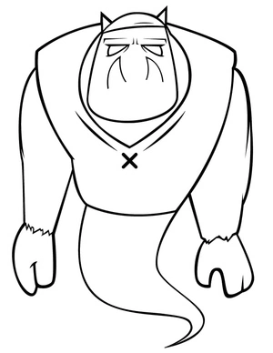 Página para Colorir Contorno de Monstro Infantil para Colorir