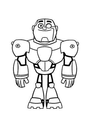 Página para Colorir Personagem Robótico Adorável