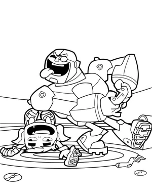 Página para Colorir Beast Boy e Cyborg