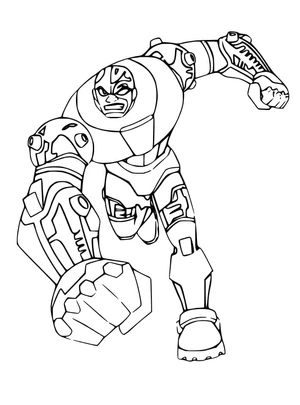 Página para Colorir Ser Robótico Furioso