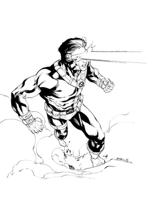 Página para Colorir do Ciclope da Marvel
