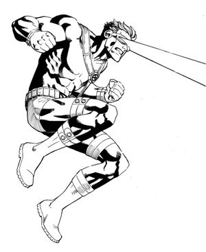 Página para Colorir do Ciclope da Marvel
