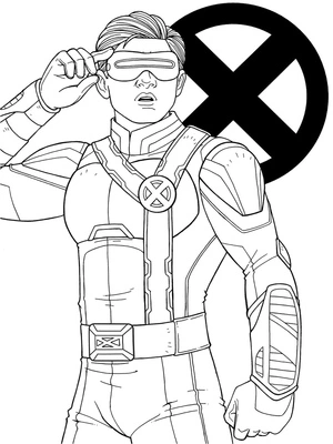 Página para Colorir X-Men Ciclope