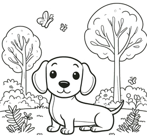 Um filhote de Dachshund