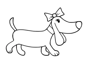 Página para Colorir Filhote Adorável de Dachshund