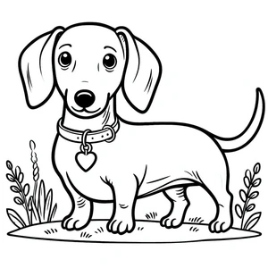 Página para Colorir Adorável Dachshundzinho