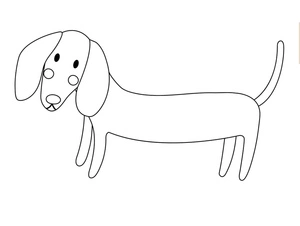 Página para Colorir Dachshund Simples Adorável