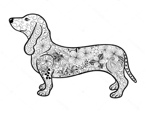 Página para Colorir Charmoso Dachshund