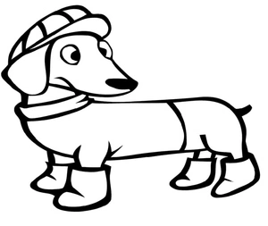 Página para Colorir Dachshund Fofo