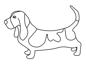 Página para Colorir Dachshund Brincando