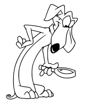 Página para Colorir Desenho Animado de Cachorro Dachshund