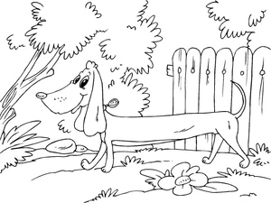 Página para Colorir Dachshund em Movimento