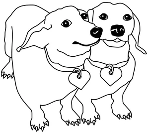 Página para Colorir Filhotes de Dachshund