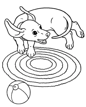 Página para Colorir Dachshund Travesso