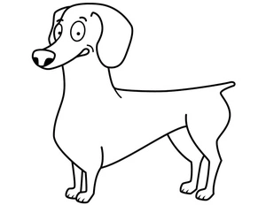 Página para Colorir Dachshund Brincalhão