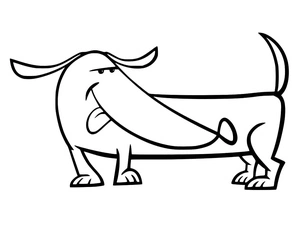 Página para Colorir Dachshund Engraçado para Imprimir