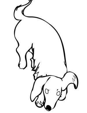 Página para Colorir Cachorro Salsicha