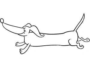Página para Colorir O Filhote de Dachshund Está Correndo Brincando